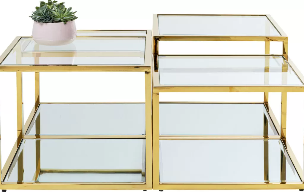 Table Basse Orion par KARE Design - Lot de 4 Pièces Dorées, Élégance Contemporaine pour Votre Salon