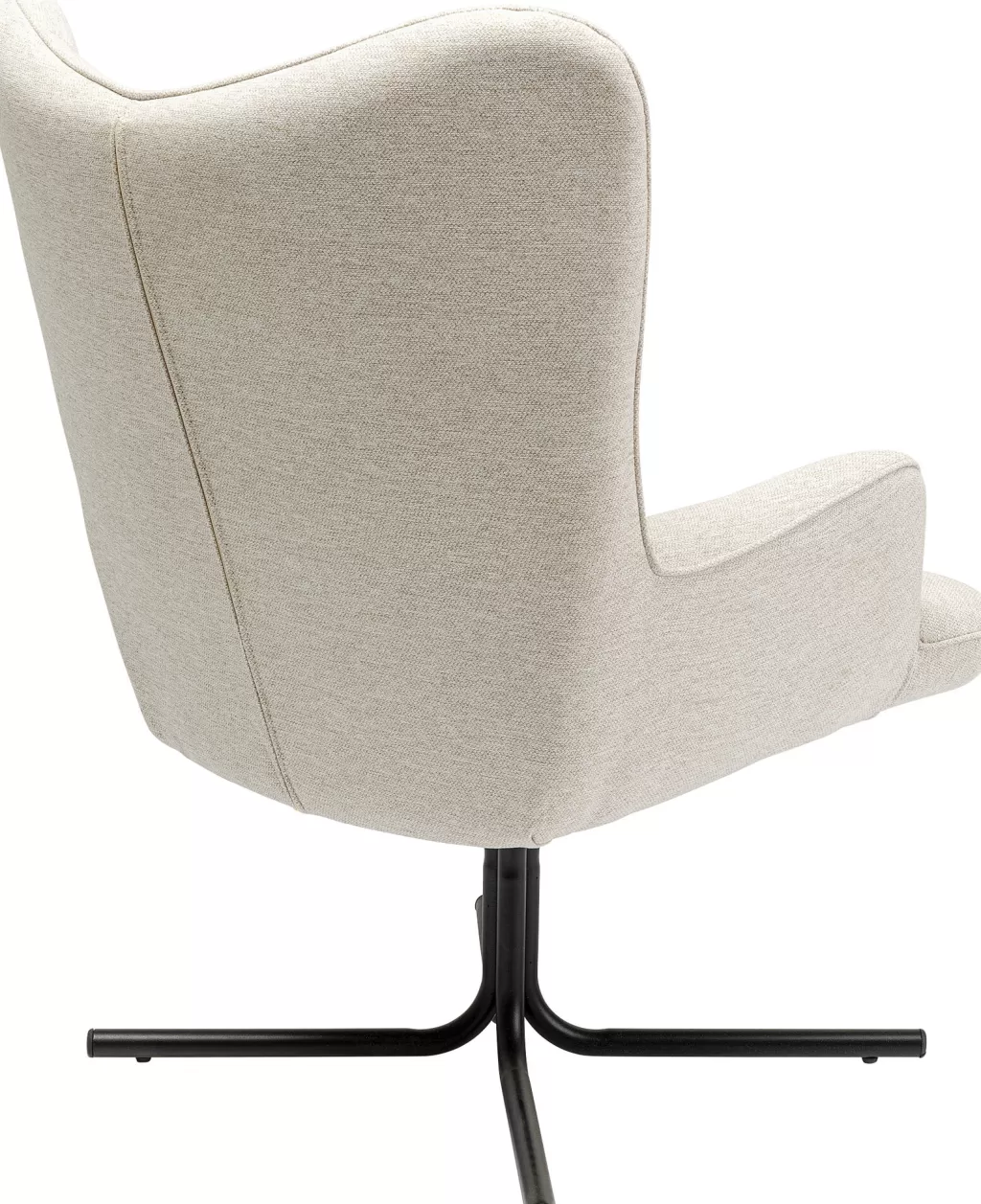 Fauteuil pivotant Oscar design scandinave - Cuir souple crème par KARE, Confort ergonomique ajustable