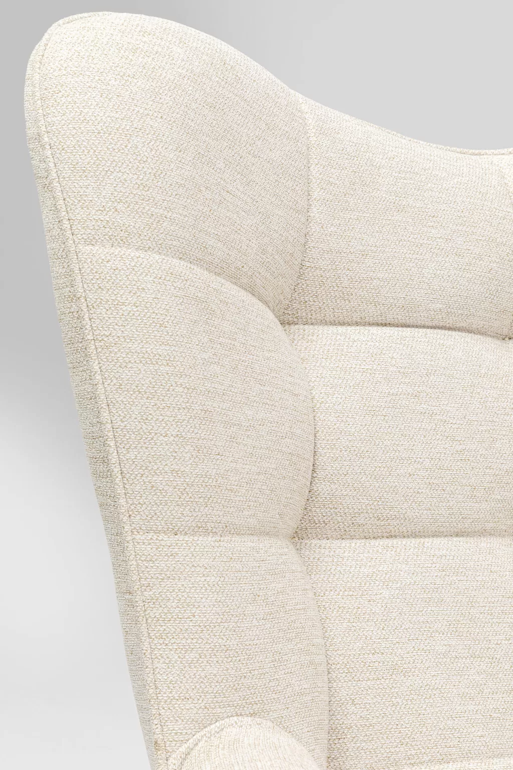 Fauteuil pivotant Oscar design scandinave - Cuir souple crème par KARE, Confort ergonomique ajustable