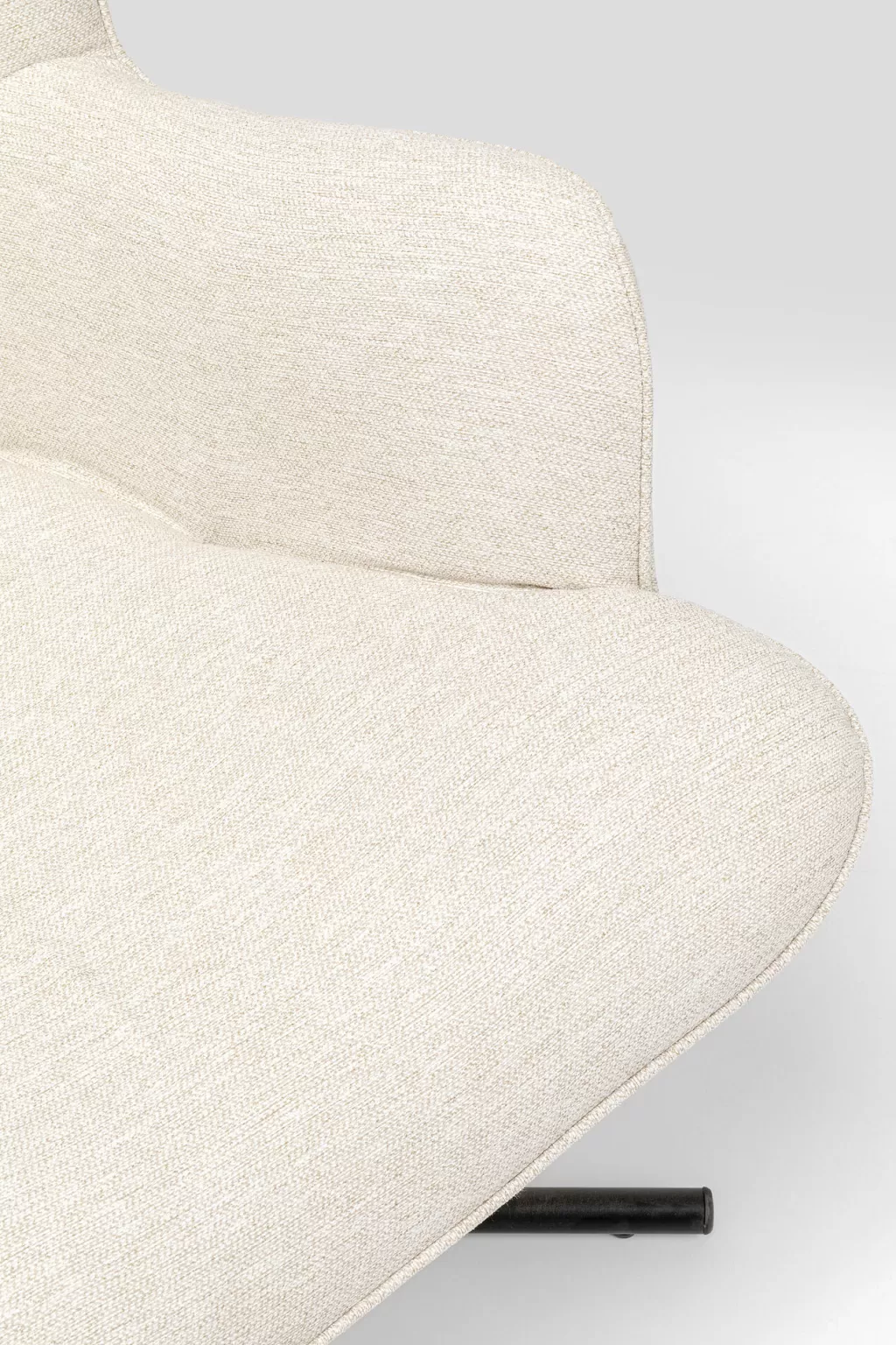 Fauteuil pivotant Oscar design scandinave - Cuir souple crème par KARE, Confort ergonomique ajustable