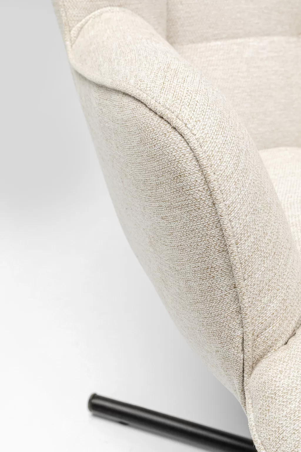 Fauteuil pivotant Oscar design scandinave - Cuir souple crème par KARE, Confort ergonomique ajustable