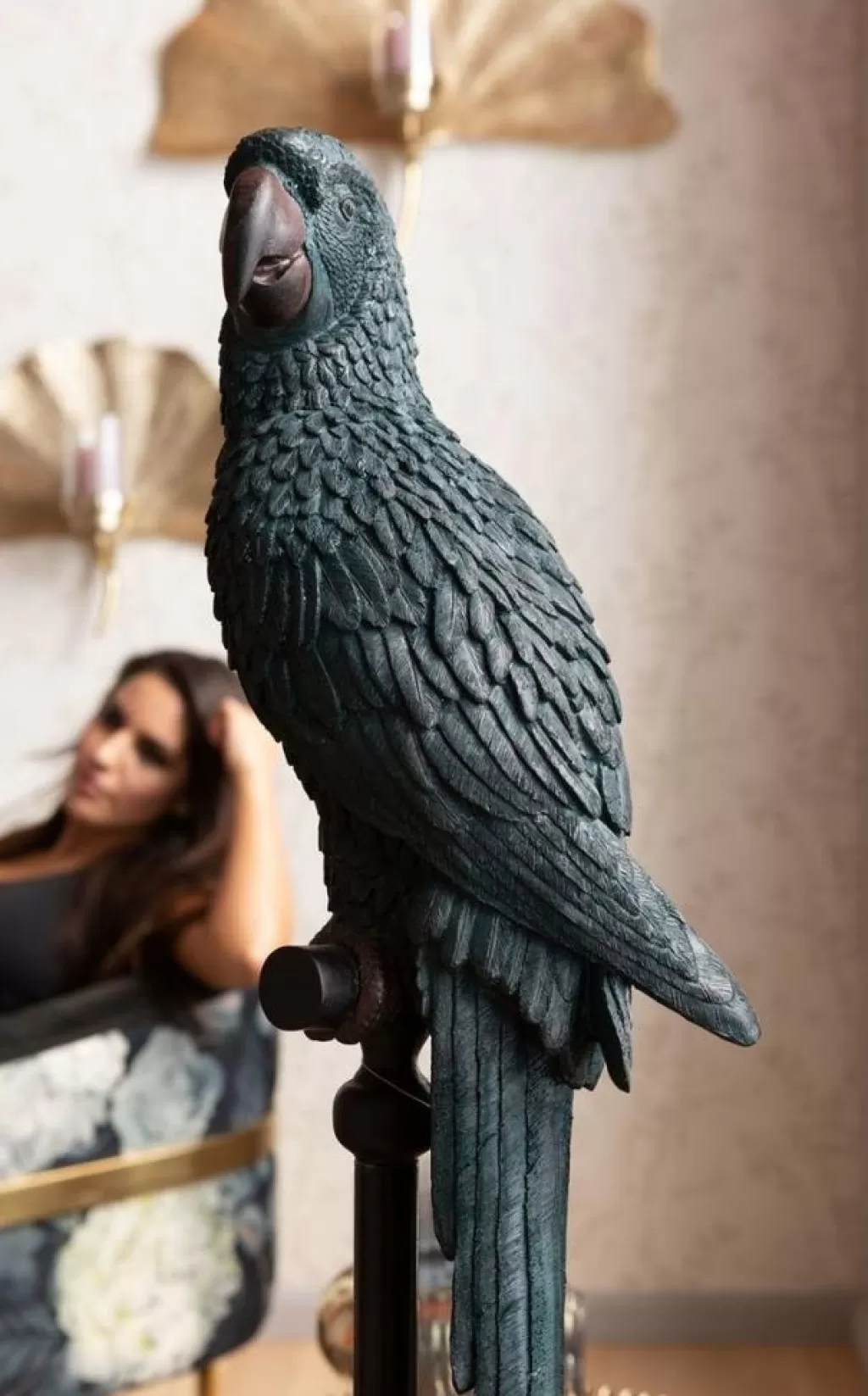 Perroquet Majestueux Turquoise - Objet Décoratif Élégant sur Pied par KARE Design