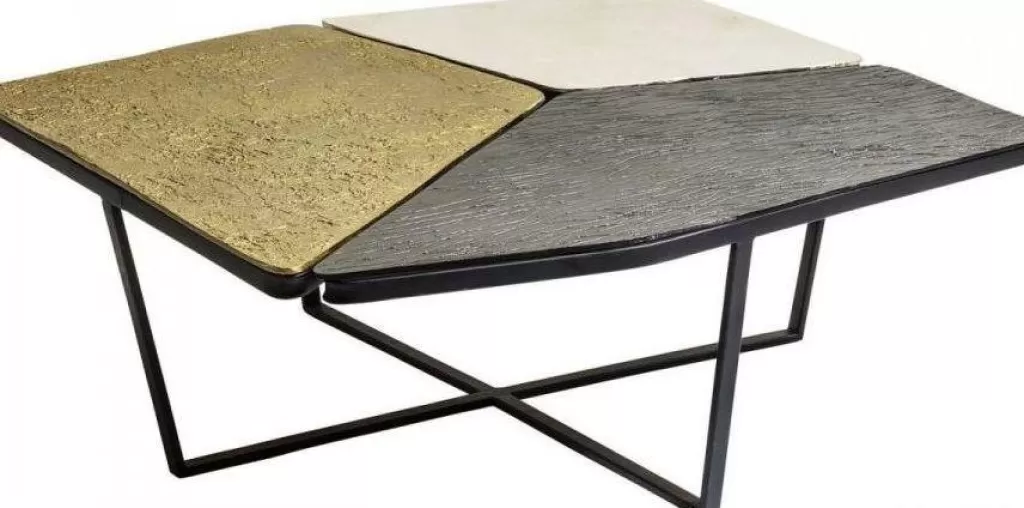 Table Basse Design Patches par KARE - Dimensions 103x102 cm, Élégante pour Votre Salon Moderne