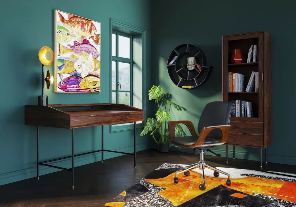 Fauteuil de Bureau Design Patron par KARE - Siège Ergonomique en Tissu Noisette, Confort Adaptable pour Espace Pro