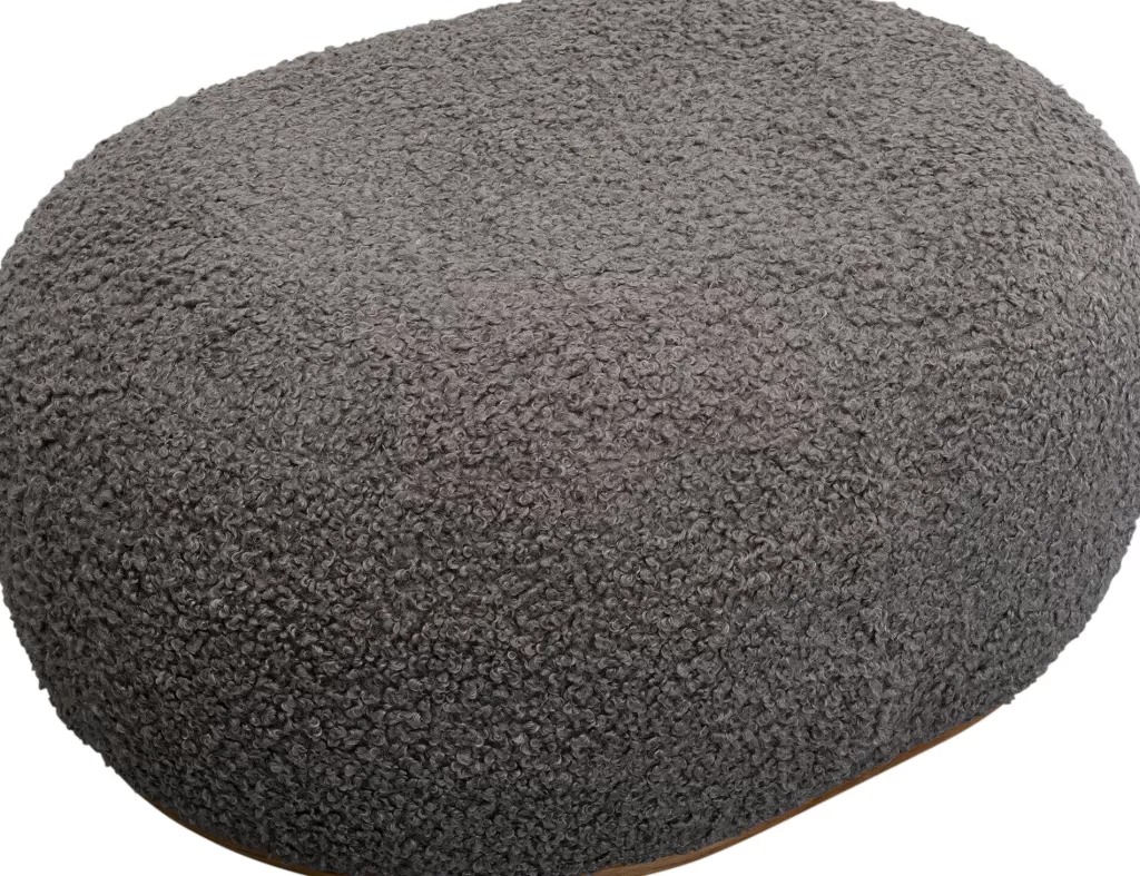 Canapé d'angle design Galet en boucle texturée - Modèle Rahi, Gris Pâle 81 cm par KARE Design