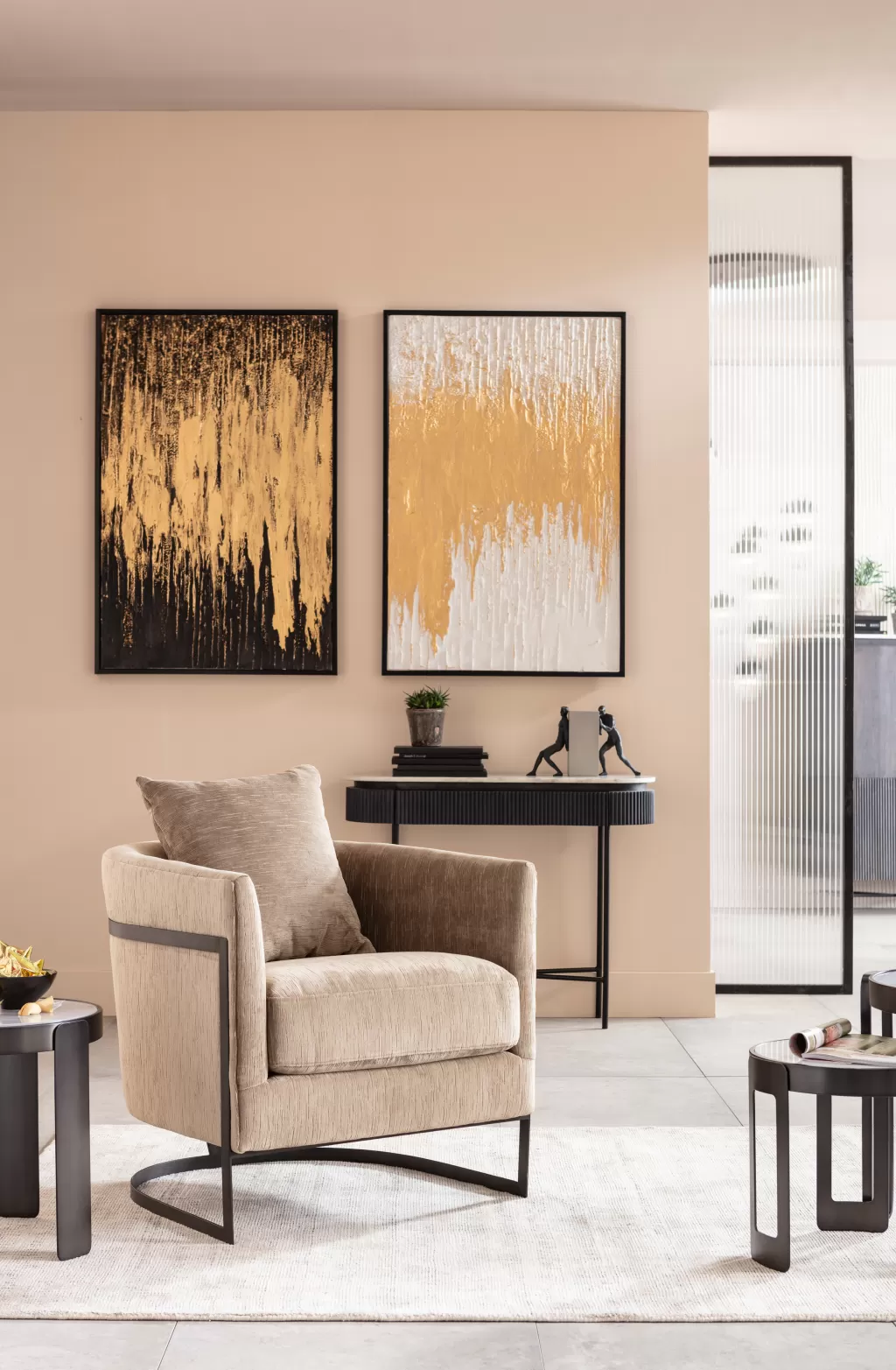 Table Basse Perelli par KARE Design | Ensemble de 3 Pièces en Noir pour Salon Contemporain
