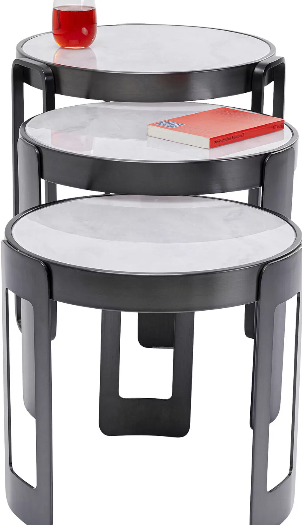 Table Basse Perelli par KARE Design | Ensemble de 3 Pièces en Noir pour Salon Contemporain
