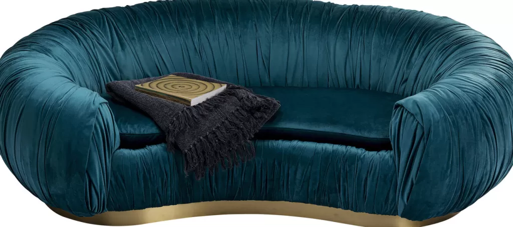 Canapé 2 places Perugia - Design contemporain en velours émeraude (195 cm) - Confort premium pour votre intérieur - KARE Design Collection Salon