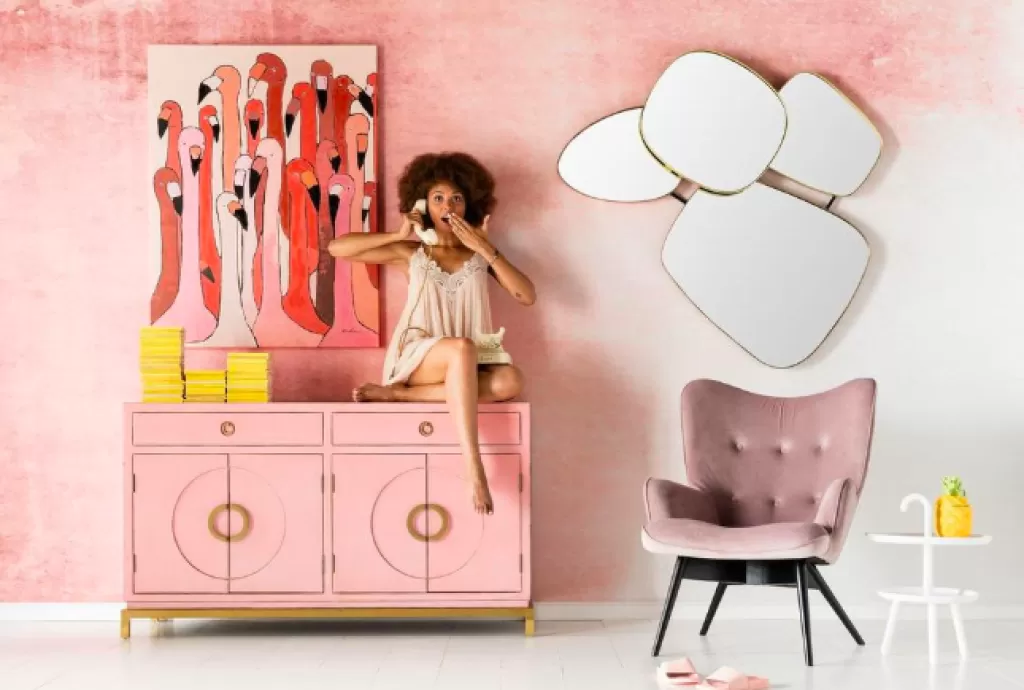 Tableau Décoratif Salon | Design Kare - Scène Vibrante de Flamants Roses 90 x 120 cm