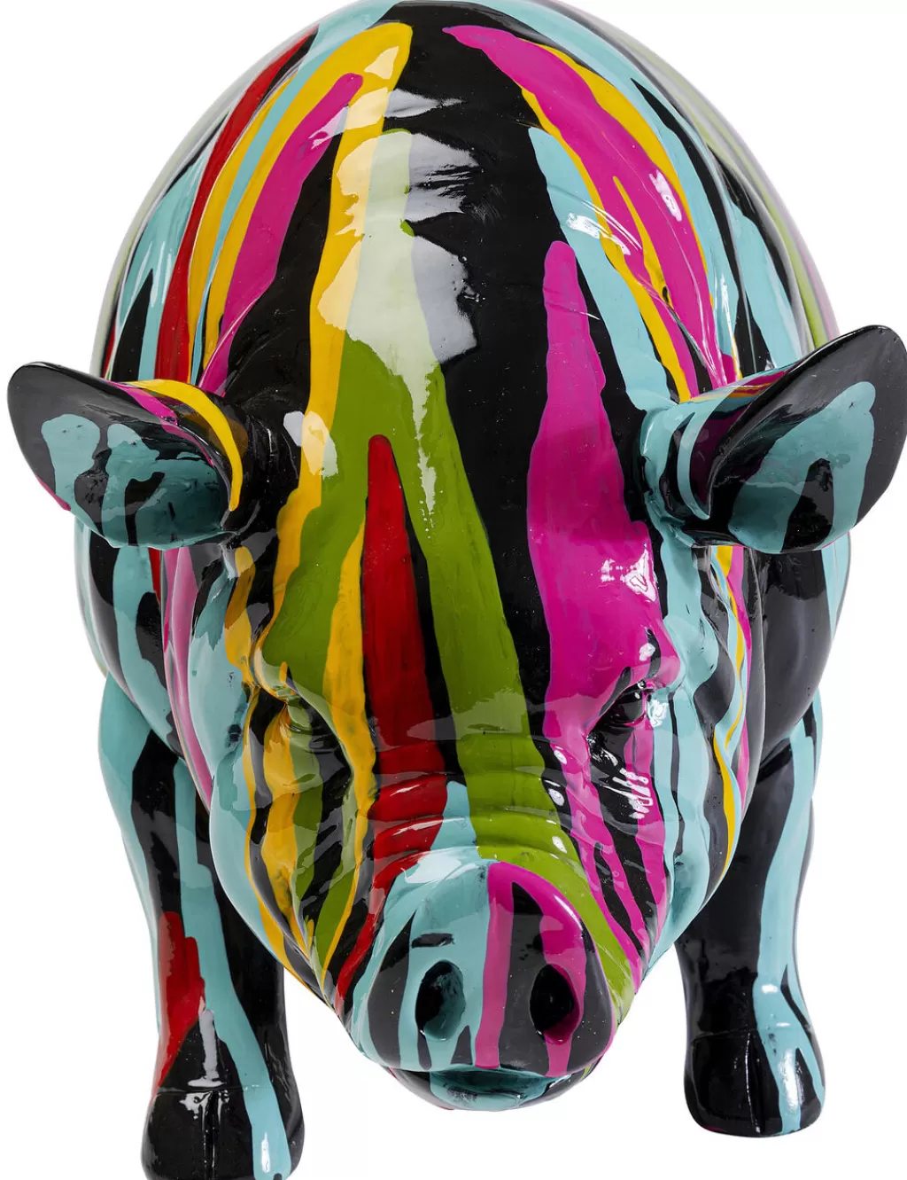 Décor festif cochon Holi en céramique - Ornement contemporain 22 cm - Collection KARE