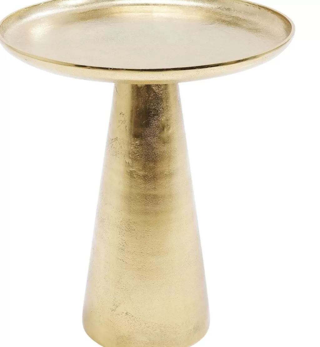 Table d'appoint design Plateau Uno en laiton poli - Diamètre 45 cm - Style contemporain pour salon élégant - Collection KARE