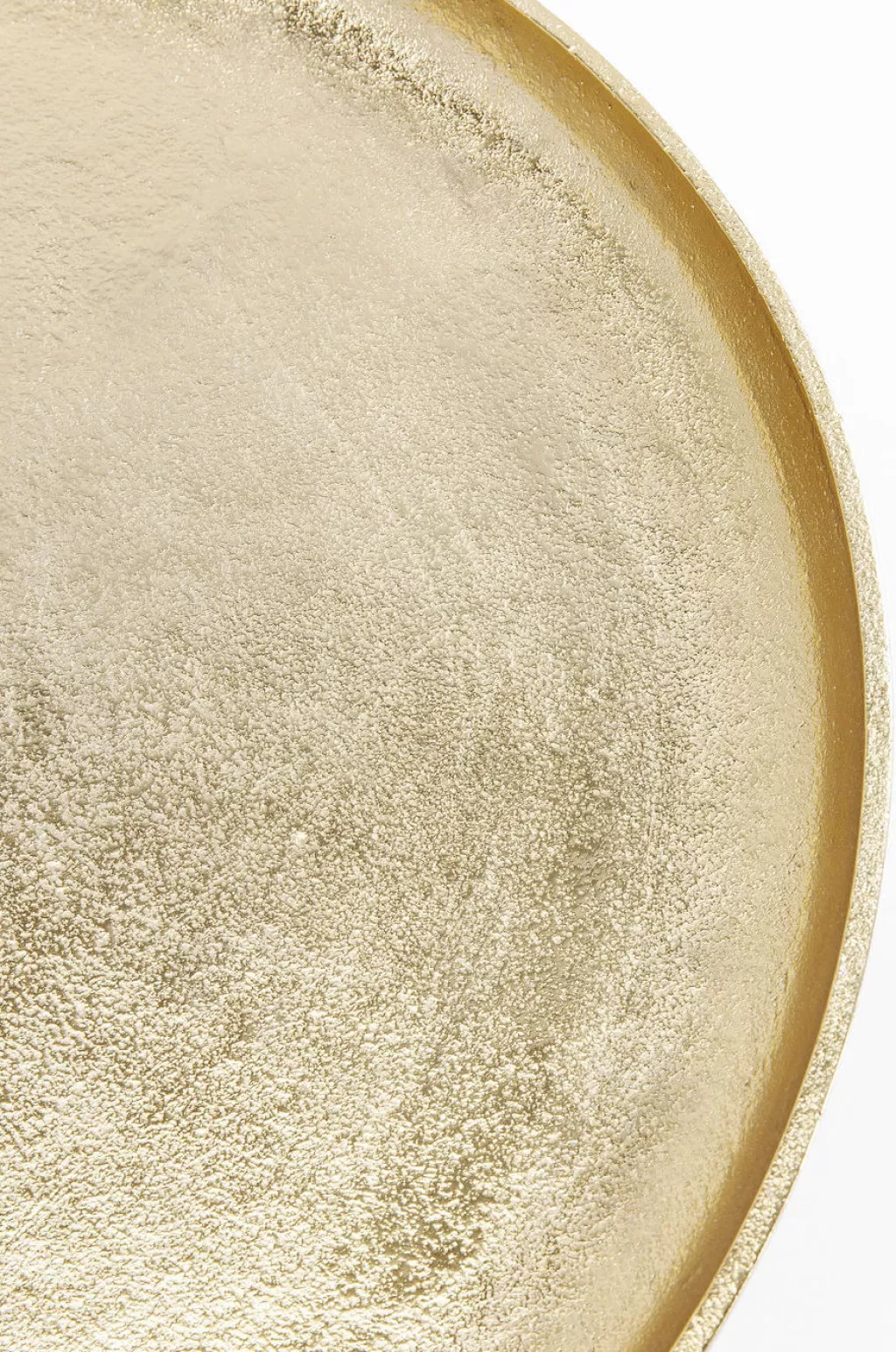 Table d'appoint design Plateau Uno en laiton poli - Diamètre 45 cm - Style contemporain pour salon élégant - Collection KARE