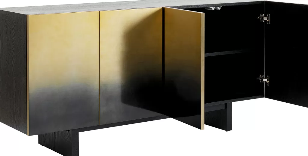 Étagère murale design Prezioso - Structure en acier brossé et plateau en chêne vieilli - Dimensions 160x78 cm - Style scandinave pour salon moderne (Collection KARE Design)