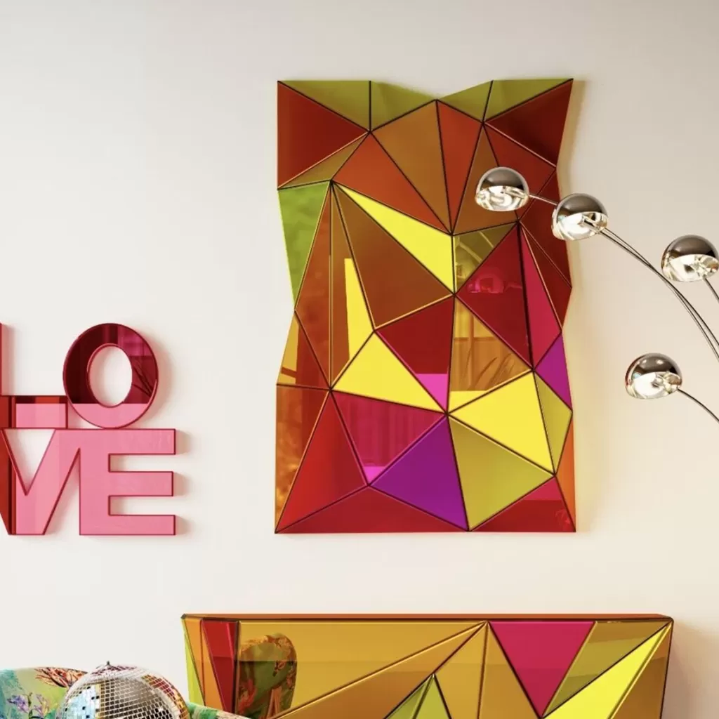 Miroir Mural Moderne Kare Design Prisme Chromatique – Dimensions 80 x 120 cm