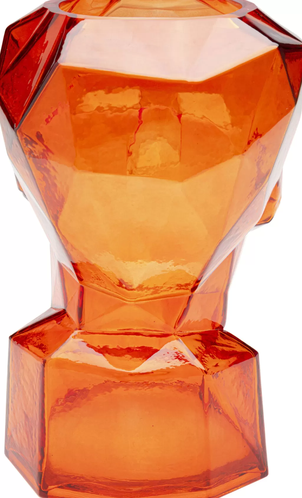 Vase Design Moderne Prisma Visage Orange - Décor Élégant pour Salon (Hauteur 30 cm)
