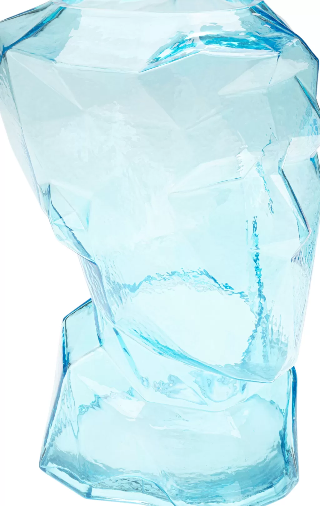 Vase Design Prisma Visage Moderne – Déco Élégante pour Salon, Bleu Clair 30 cm par KARE