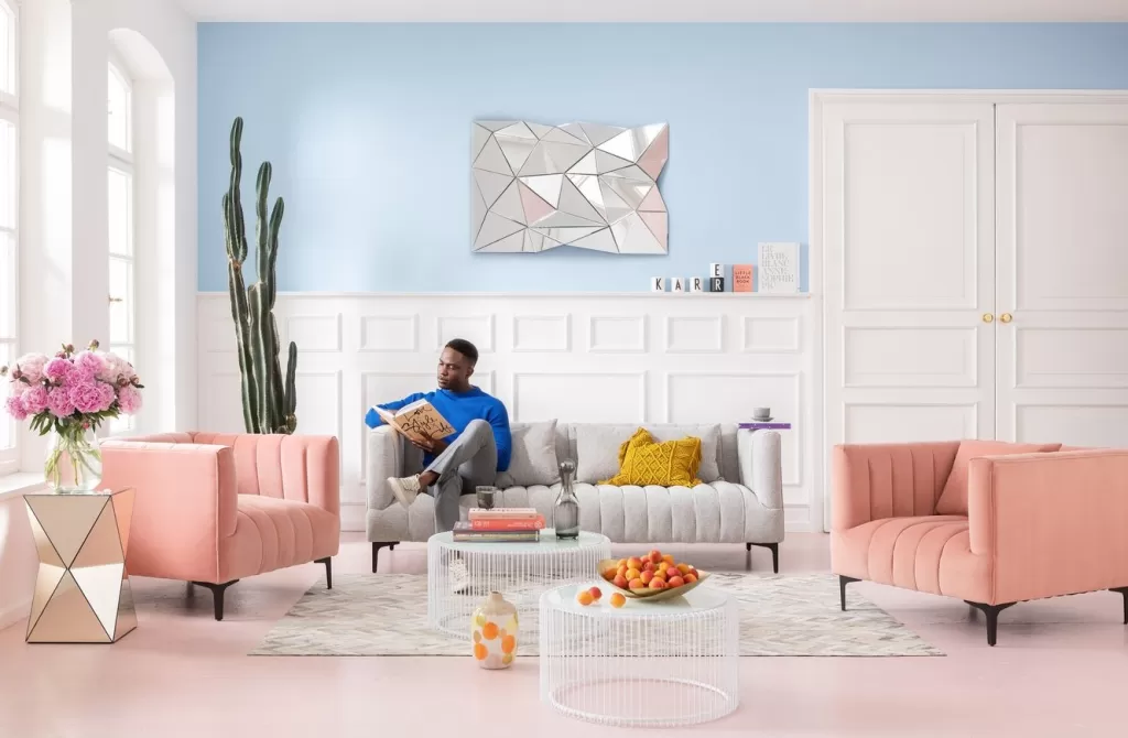Miroir mural design Prismatique Kare - Format grand 120 x 80 cm - Élégante décoration contemporaine pour intérieur