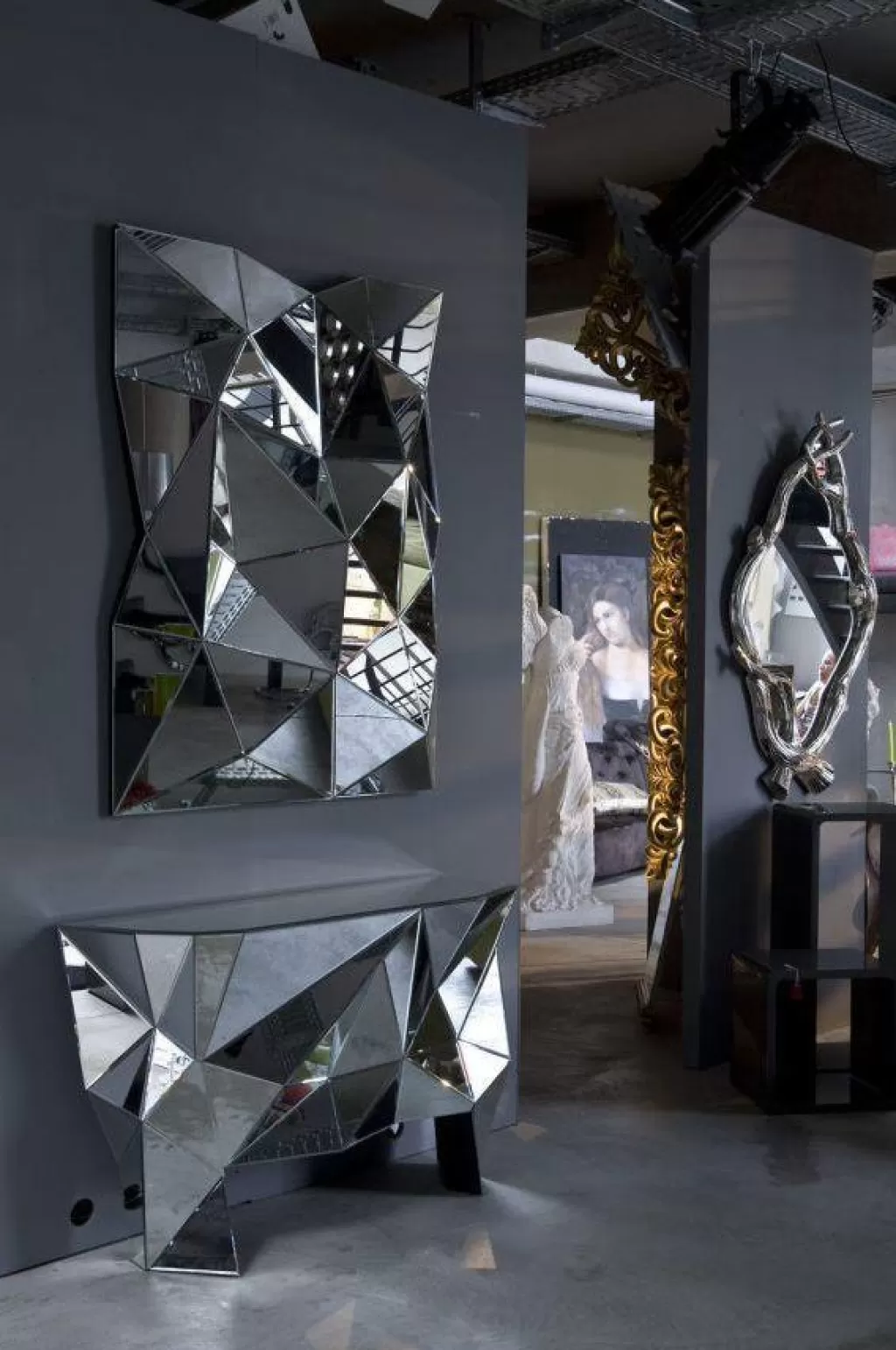 Miroir mural design Prismatique Kare - Format grand 120 x 80 cm - Élégante décoration contemporaine pour intérieur
