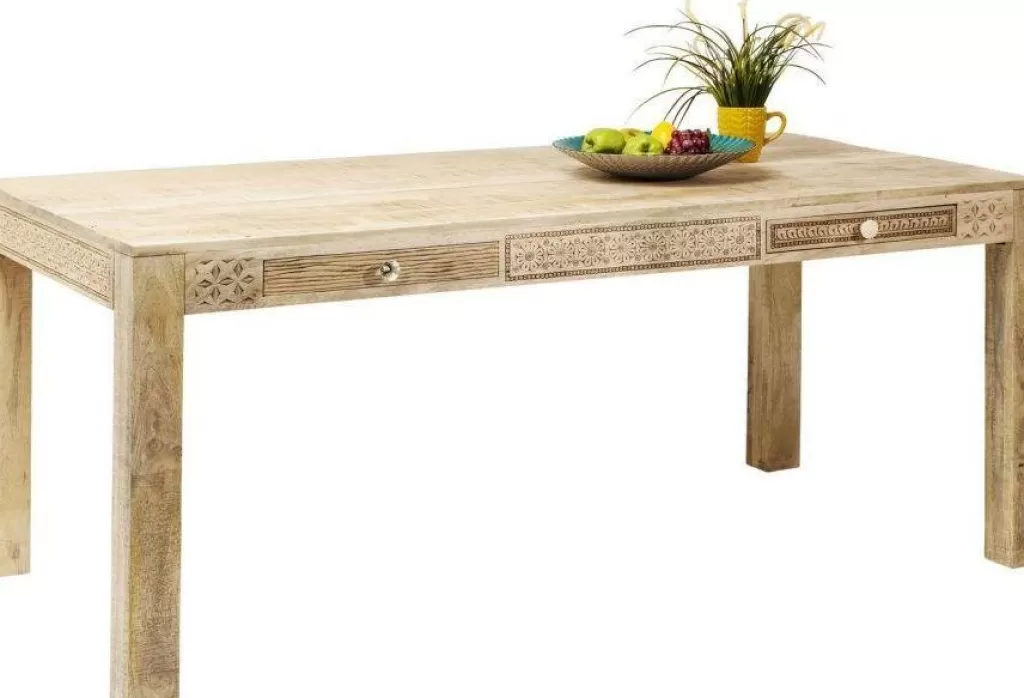 Table design moderne Puro Plain par KARE - Dimensions 70 x 140 cm en bois massif, style épuré pour intérieurs contemporains