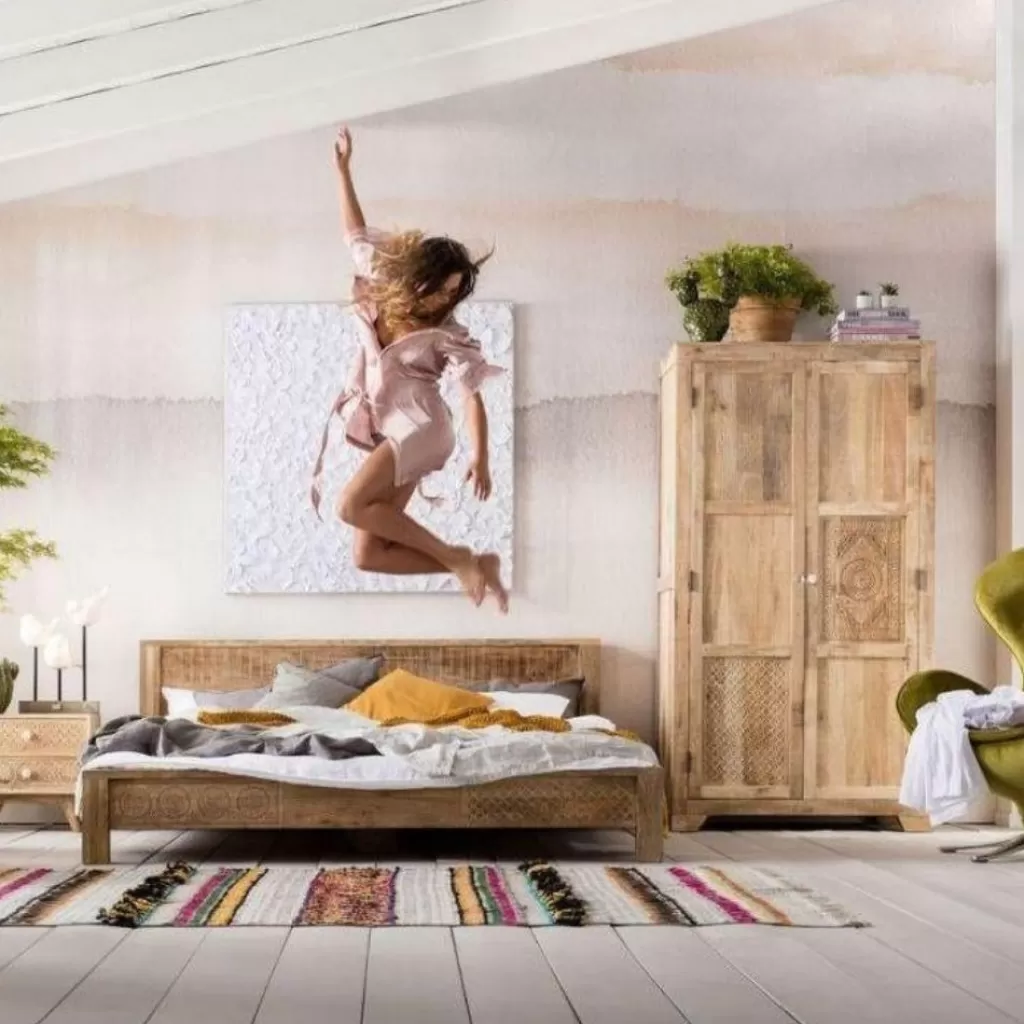Lit design élégant KARE Puro 180x200 cm - Confort optimal et matériaux haut de gamme pour chambre spacieuse