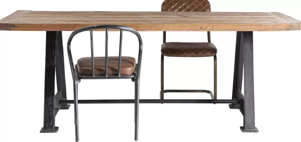 Design KARE - Table basse industrielle Railway, style vintage avec plateau XXL (210 x 100 cm) - Pièce unique pour déco d'intérieur originale