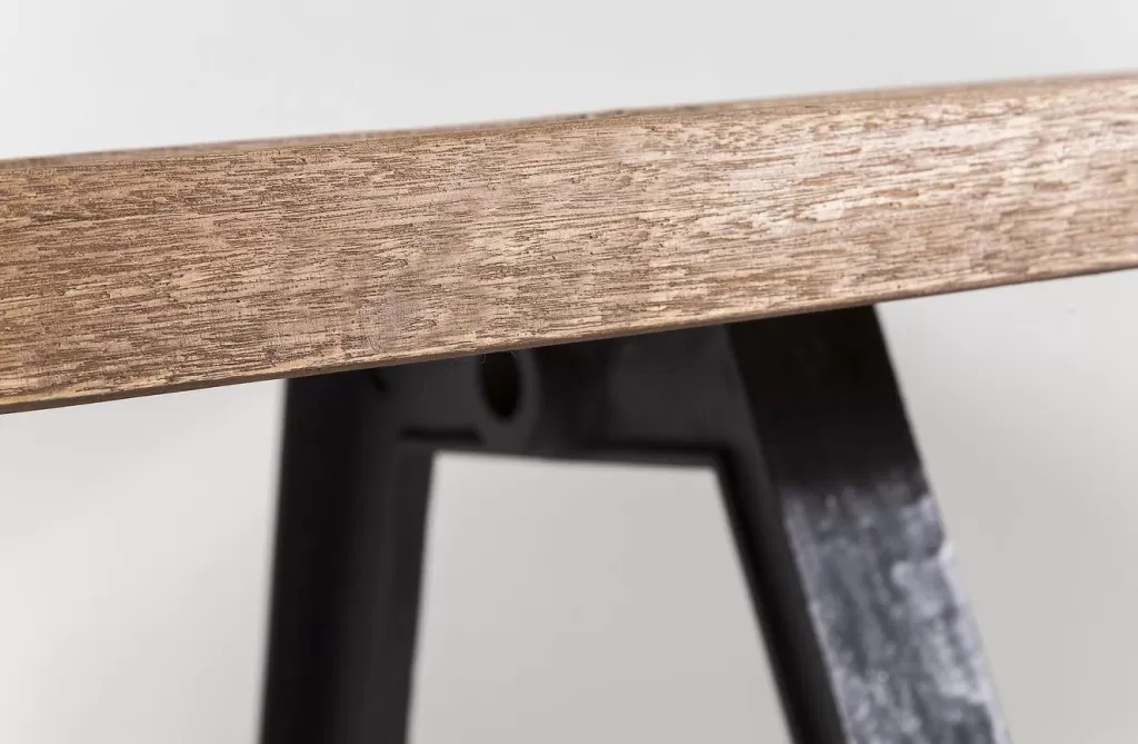 Design KARE - Table basse industrielle Railway, style vintage avec plateau XXL (210 x 100 cm) - Pièce unique pour déco d'intérieur originale