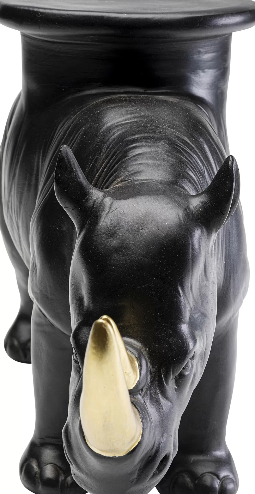 Sculpture contemporaine Rhinocéros en résine noire - Design élégant KARE - 41 cm de haut