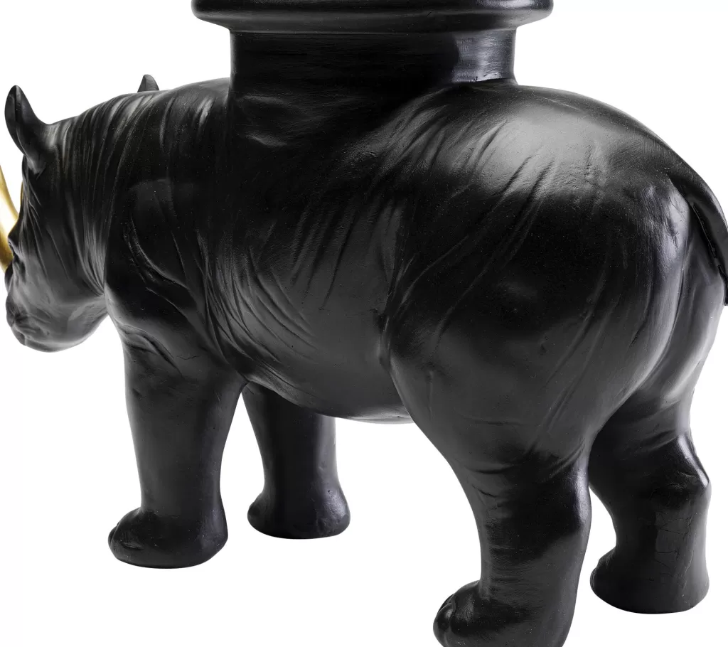 Sculpture contemporaine Rhinocéros en résine noire - Design élégant KARE - 41 cm de haut