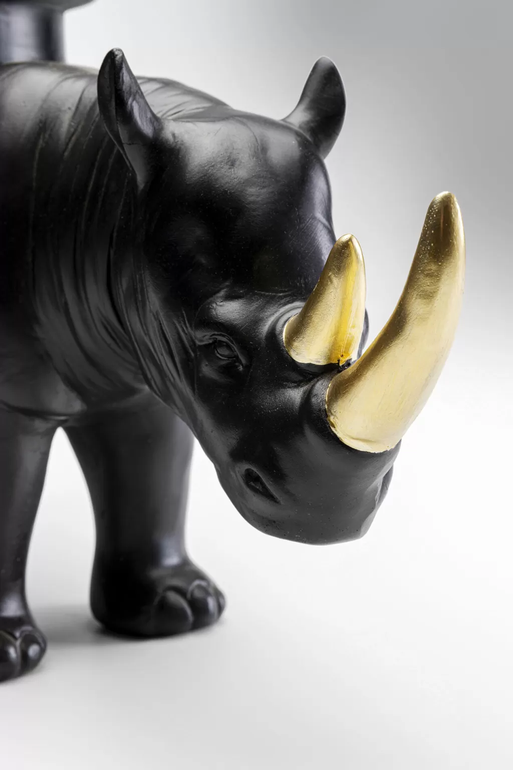 Sculpture contemporaine Rhinocéros en résine noire - Design élégant KARE - 41 cm de haut