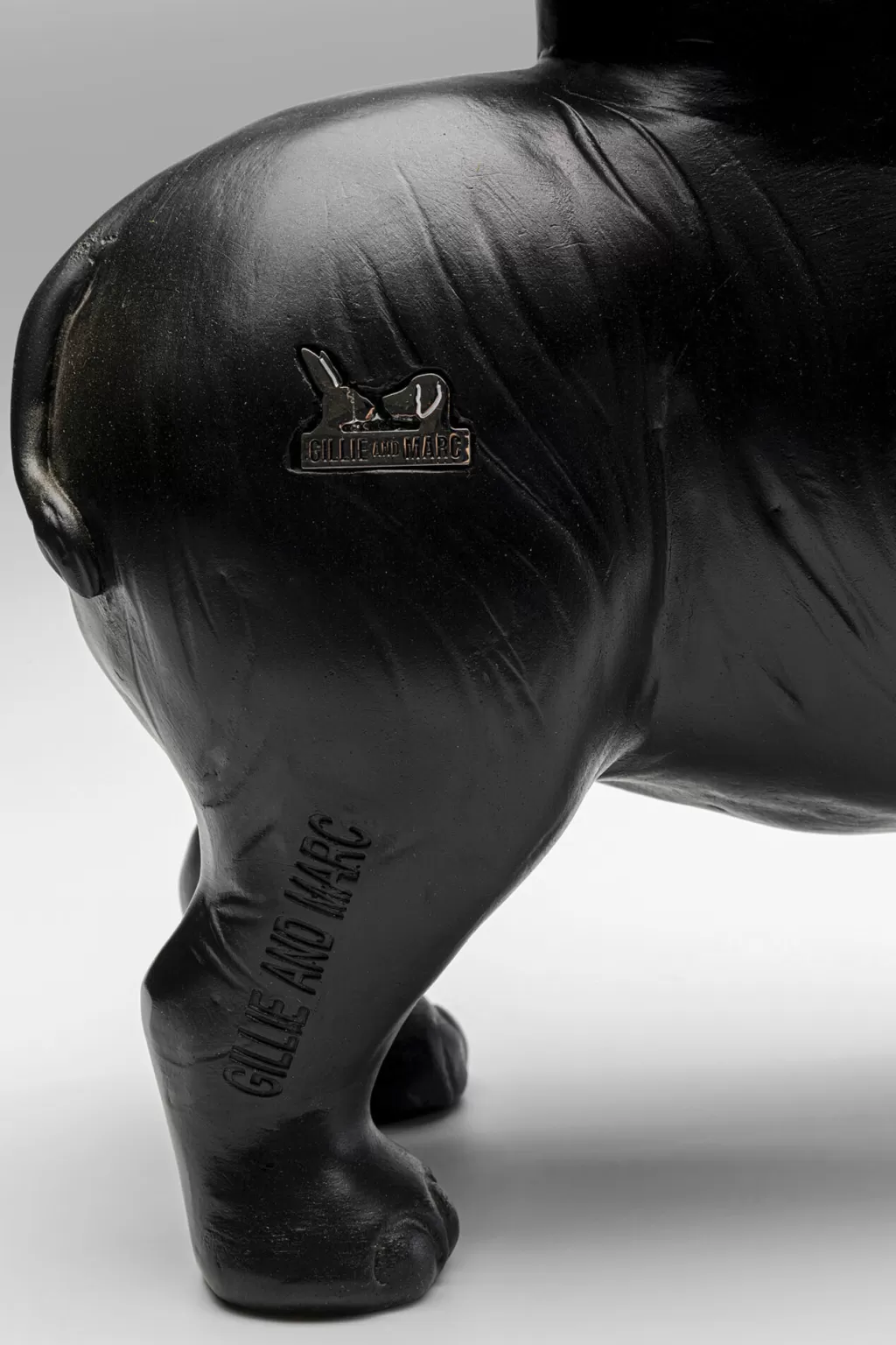 Sculpture contemporaine Rhinocéros en résine noire - Design élégant KARE - 41 cm de haut