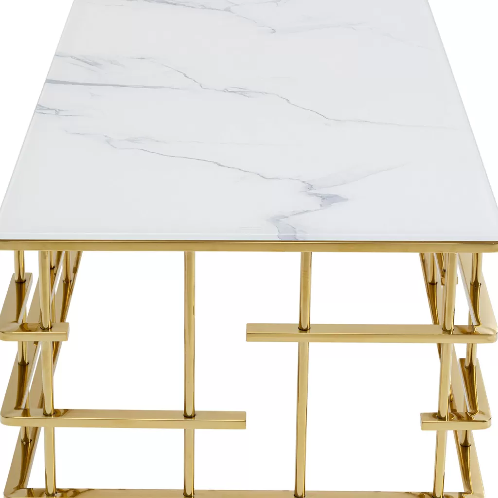 Table Basse Rome Doré par KARE Design - Plateau 130x70 cm pour Salon Élégant