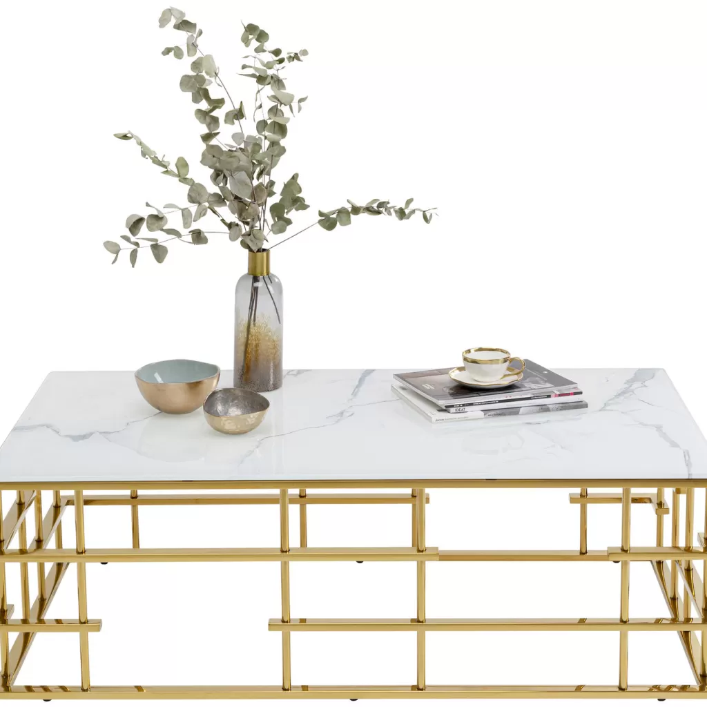 Table Basse Rome Doré par KARE Design - Plateau 130x70 cm pour Salon Élégant