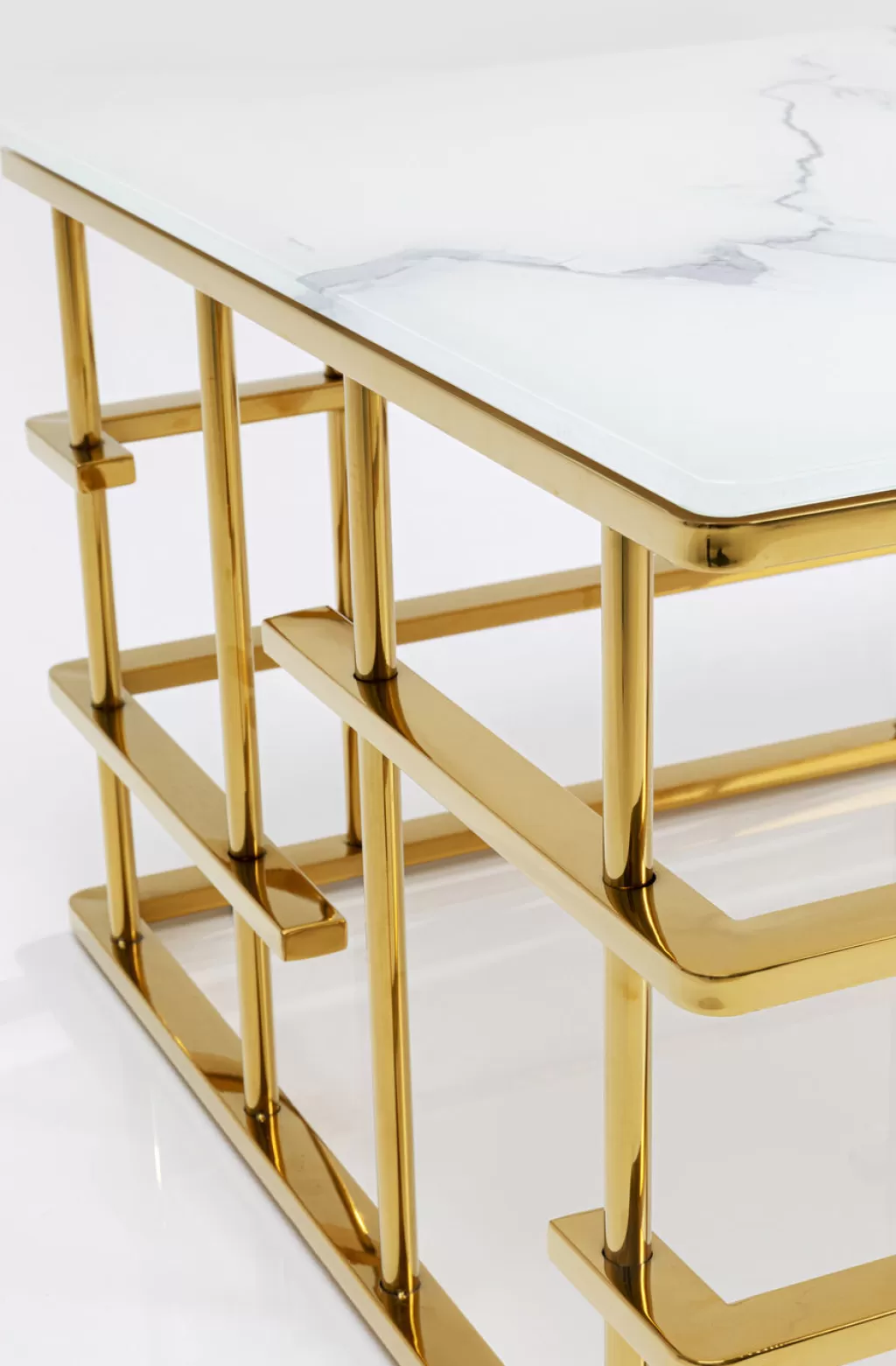 Table Basse Rome Doré par KARE Design - Plateau 130x70 cm pour Salon Élégant