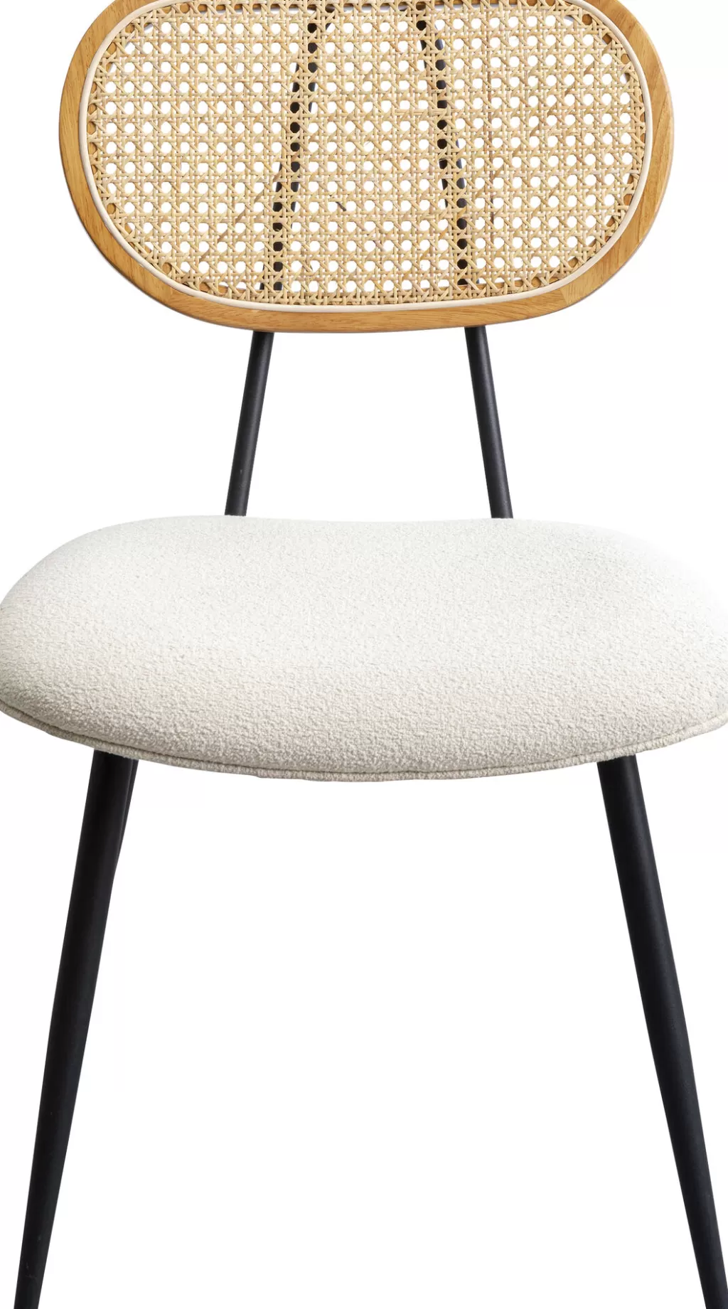 Chaise Design Scandinave Rosali par KARE - Assise Confortable en Tissu Résistant, Teinte Crème