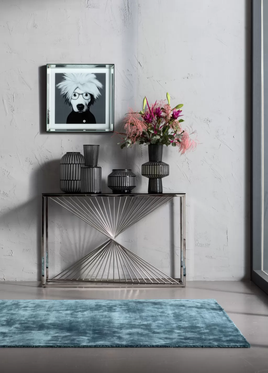 Vase design contemporain Roulette - 41 cm par KARE, pièce maîtresse élégante pour intérieur moderne