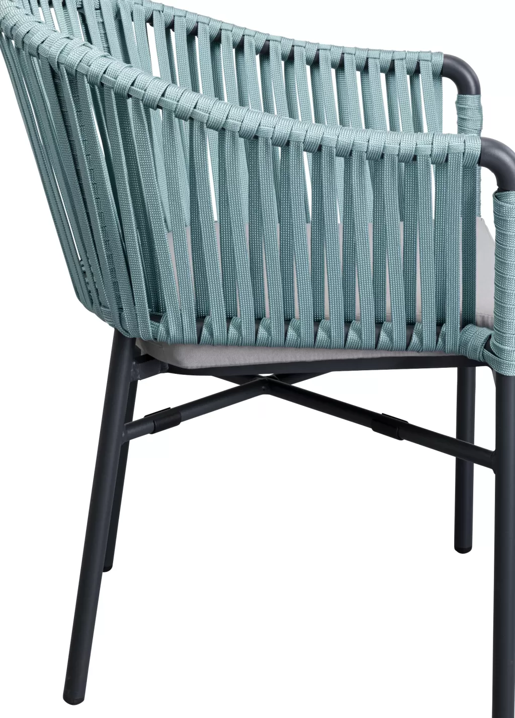 Chaise d'extérieur confortable avec accoudoirs Santanyi - Design contemporain en résine tressée par KARE Collection
