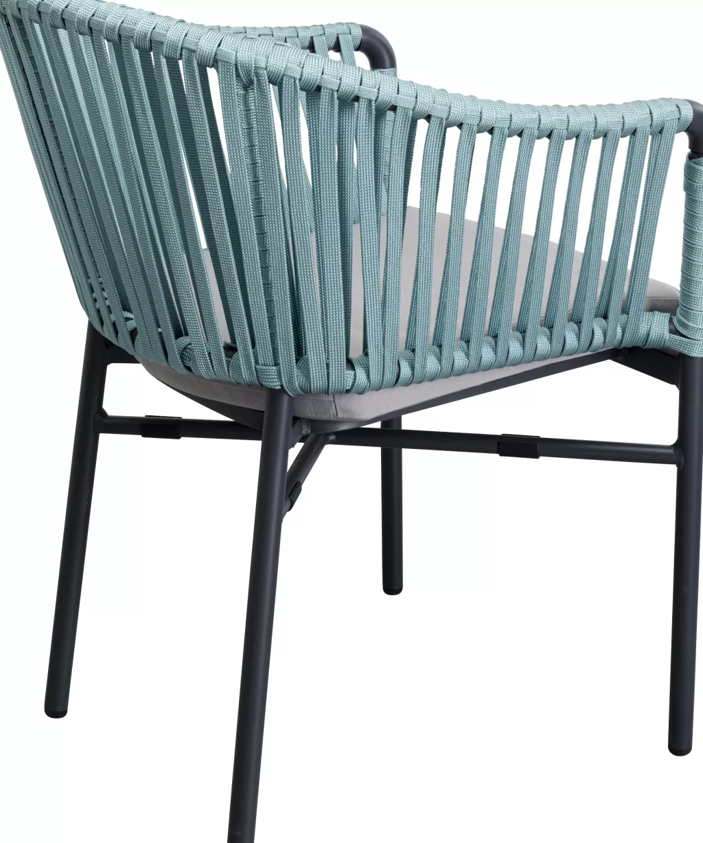 Chaise d'extérieur confortable avec accoudoirs Santanyi - Design contemporain en résine tressée par KARE Collection