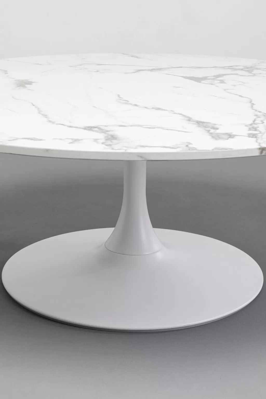 KARE Design - Table Basse Moderne en Marbre Blanc Schickeria, Diamètre 110 cm - Élégance Minimaliste pour Salon Contemporain
