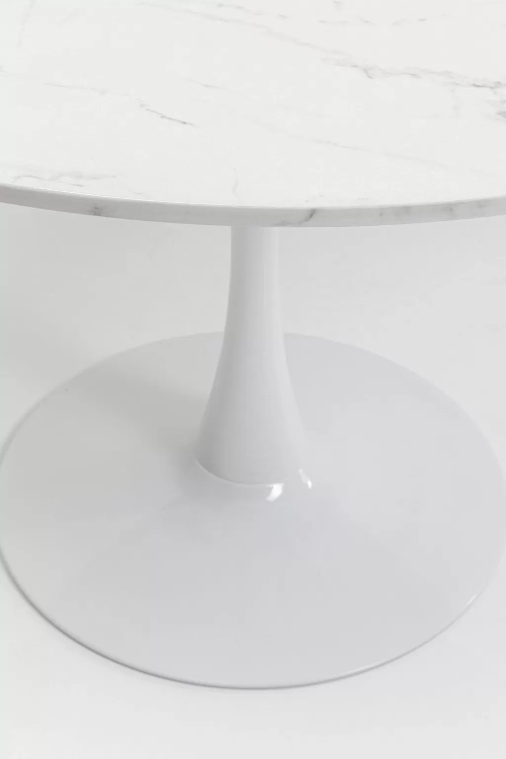 KARE Design - Table Ronde Schickeria en Finition Marbre Blanc Élégante, Diamètre 110 cm