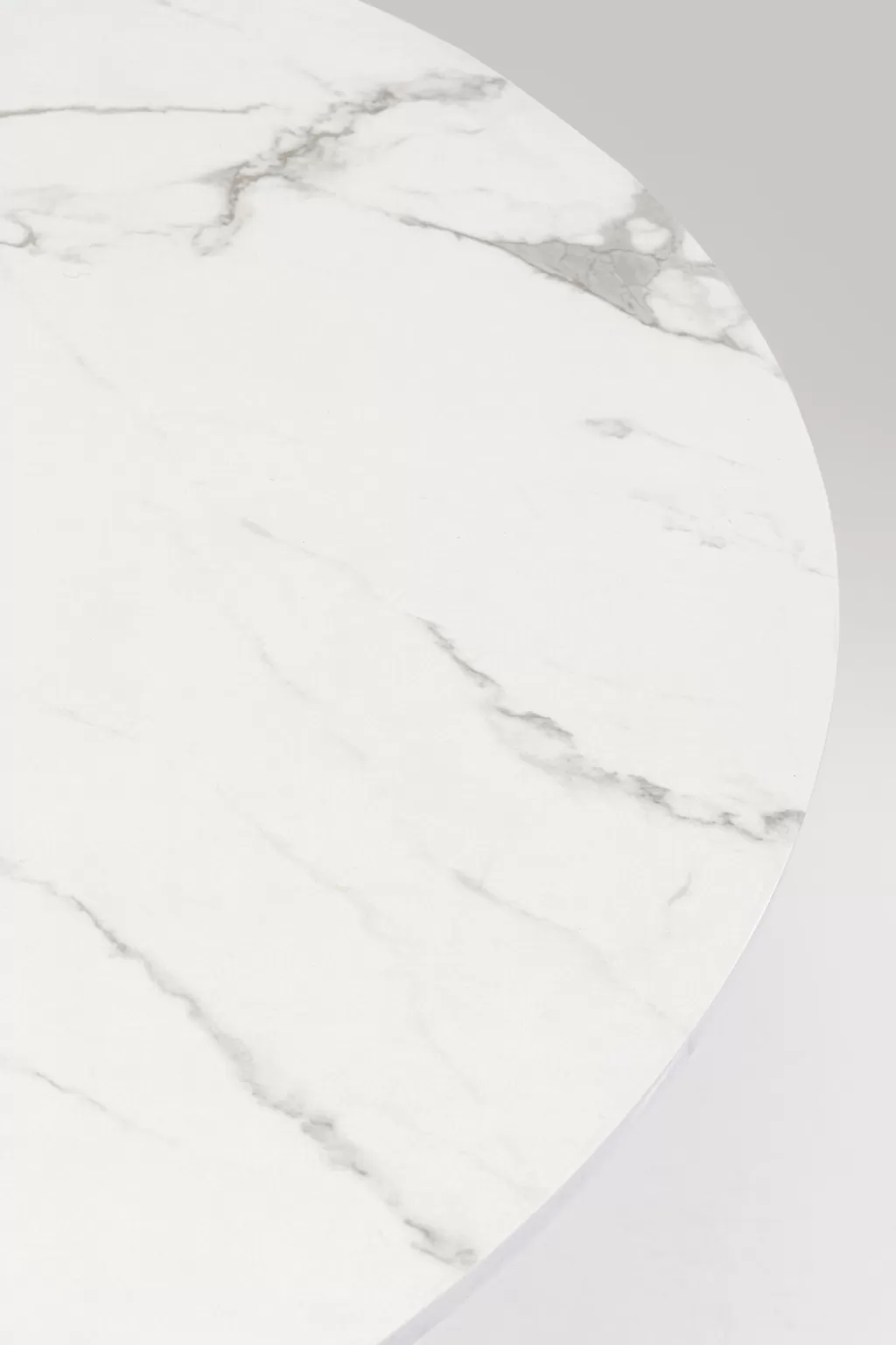 KARE Design - Table Ronde Schickeria en Finition Marbre Blanc Élégante, Diamètre 110 cm