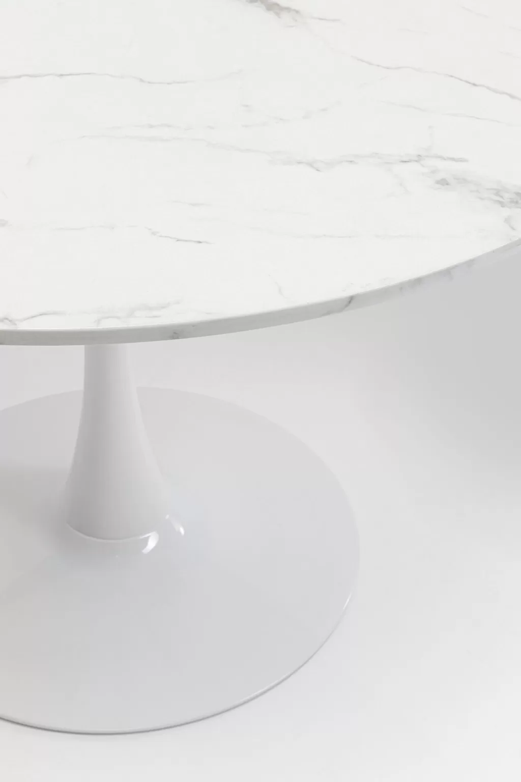 KARE Design - Table Ronde Schickeria en Finition Marbre Blanc Élégante, Diamètre 110 cm