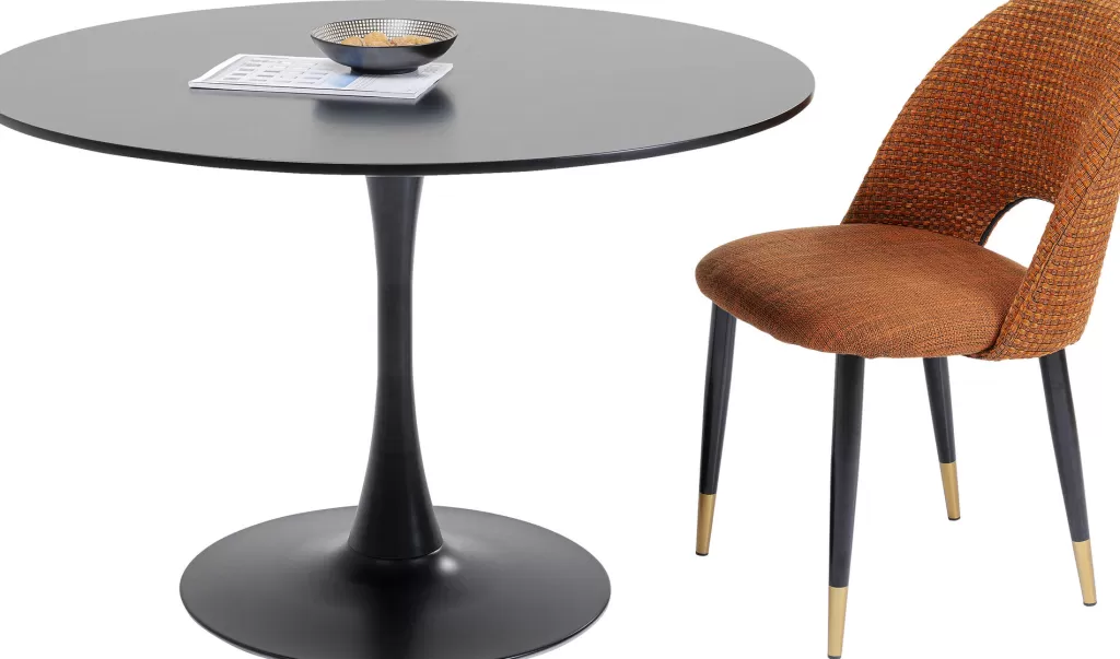 Table Ronde Élégante KARE Design - Modèle Schickeria Noir Ø110cm - Design Contemporain pour Salon