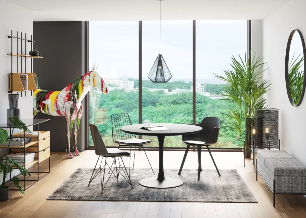 Table Ronde Élégante KARE Design - Modèle Schickeria Noir Ø110cm - Design Contemporain pour Salon