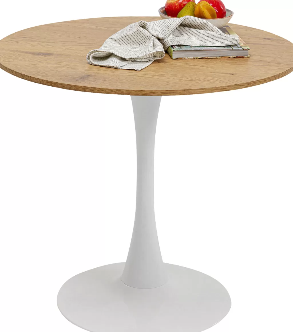 Table ronde élégante en chêne laqué blanc - Design scandinave pour salle à manger moderne - Diamètre 80cm - Collection Schickeria par KARE

(Version alternative plus détaillée : Table à manger contemporaine en finition chêne clair et blanc immaculé - Forme circulaire Ø80cm - Style nordique fonctionnel - Série Schickeria de KARE Design - Idéale pour espaces conviviaux avec déco épurée)