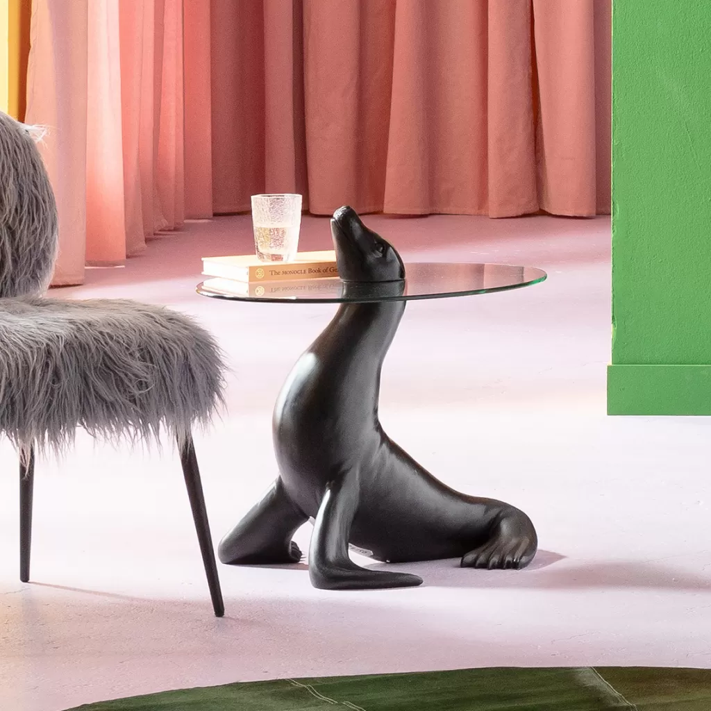Table d'appoint design Lion de Mer - Collection maritime élégante par KARE Design, diamètre 50 cm
