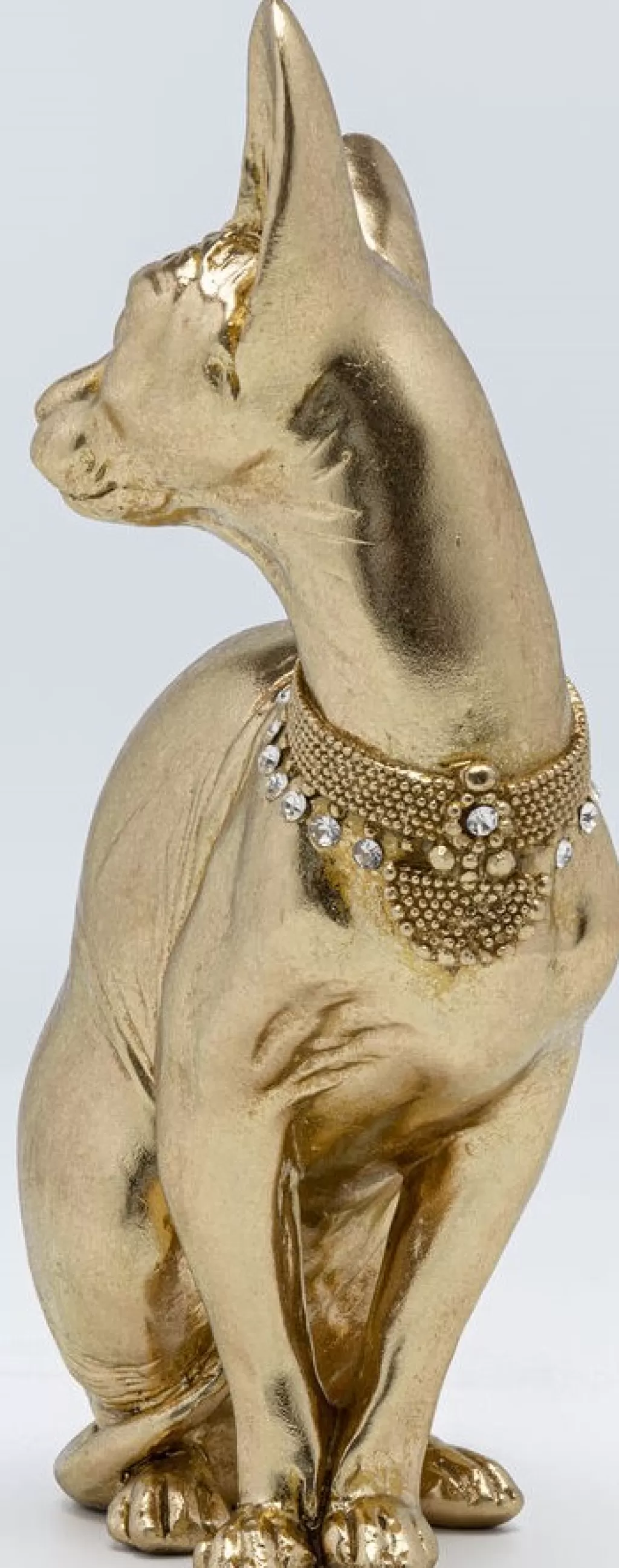 KARE Design - Statuette Décorative Chat Majestueux Audrey Kissa en Position Assise - Finition Dorée Élégante - 27 cm