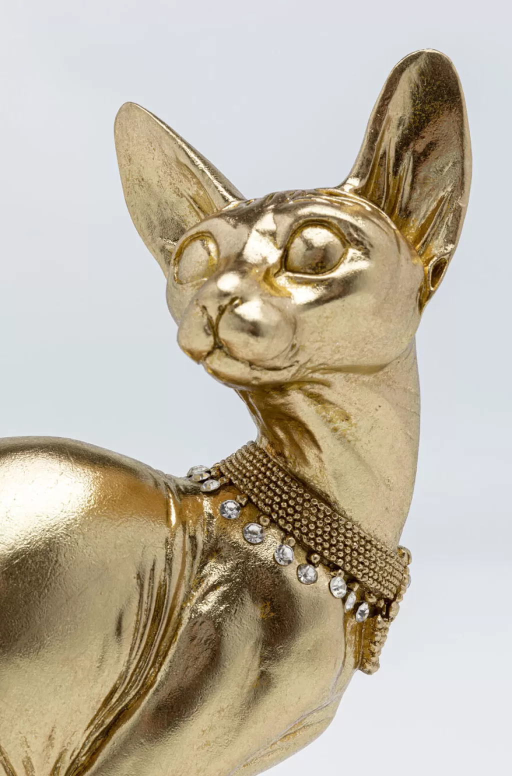 KARE Design - Statuette Décorative Chat Majestueux Audrey Kissa en Position Assise - Finition Dorée Élégante - 27 cm