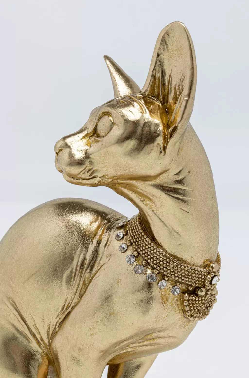 KARE Design - Statuette Décorative Chat Majestueux Audrey Kissa en Position Assise - Finition Dorée Élégante - 27 cm