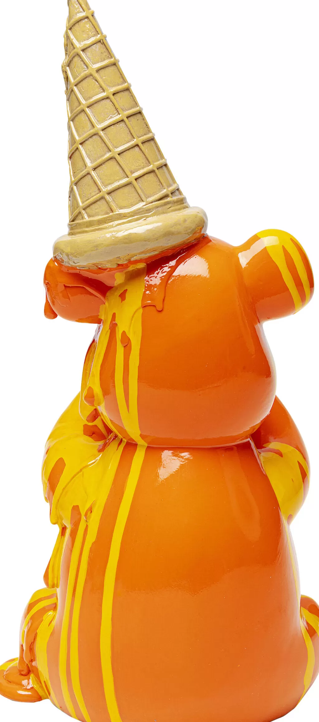Nounours Gelato Assis en Peluche Orange - Déco Design Originale KARE 37 cm - Idée Cadeau Créative pour Intérieur Élégant