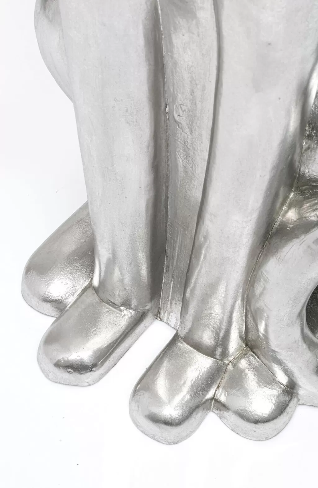 Élégante Statue de Léopard Assis par KARE Design - Décoration Contemporaine en Finition Argenté, 150 cm pour Intérieur Épuré
